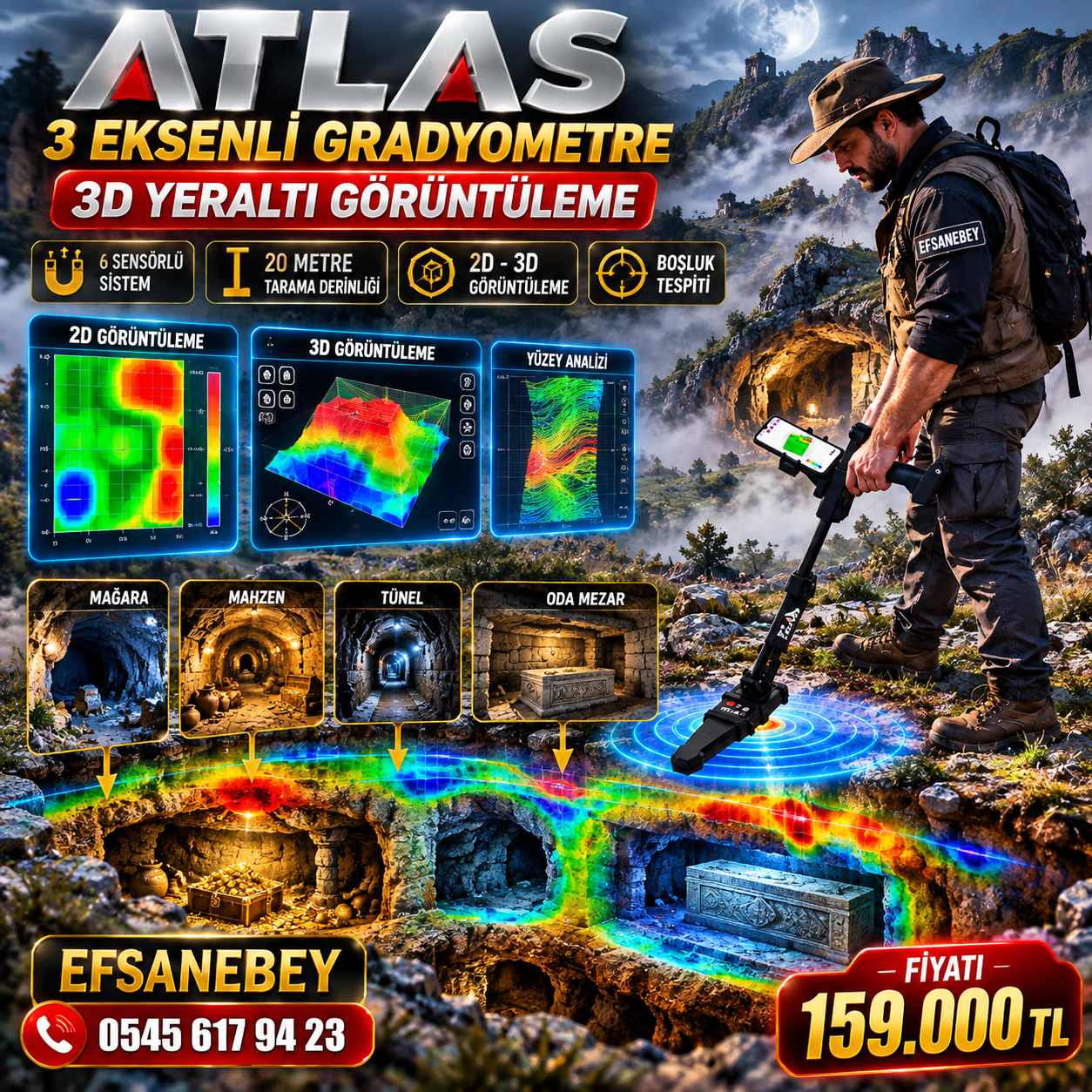 ATLAS 3 EKSENLİ GRADYOMETRE - Görsel 2