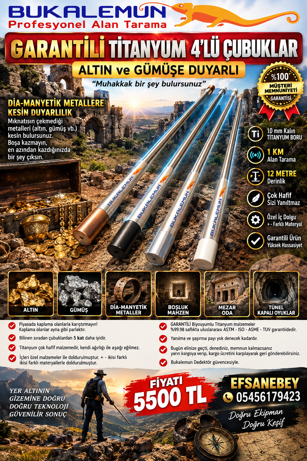 BUKALEMUN TİTANYUM 4’LÜ ÇUBUKLAR - Görsel 3